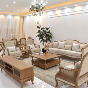 مبل کوئین کرم قهوه ای